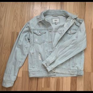 Forever 21 Light Wash Ripped Jean Jacket